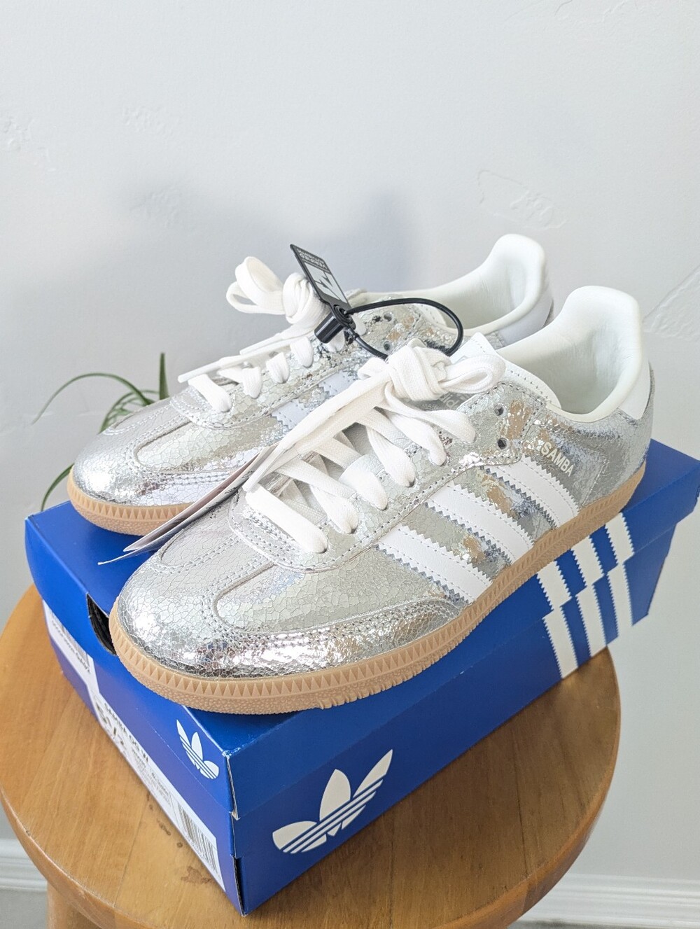 Adidas Samba Silver Metallic Women's Sneakers 5.5